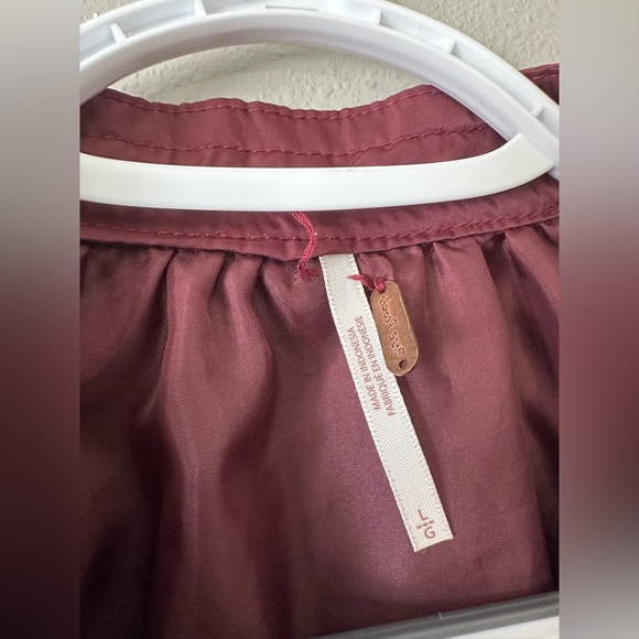 FREE PEOPLE MIDNIGHT BOMBER JACKET WINE MAROON FULL ZIP UP - Picture 6 of 9